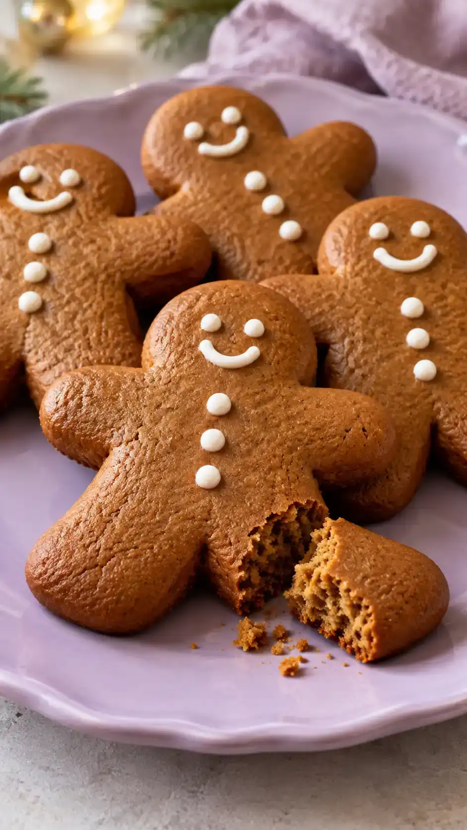 Soft gingerbread men with broad limbs, warm molasses flavor and tender centers from an even 1/4-inch roll and short bake.
