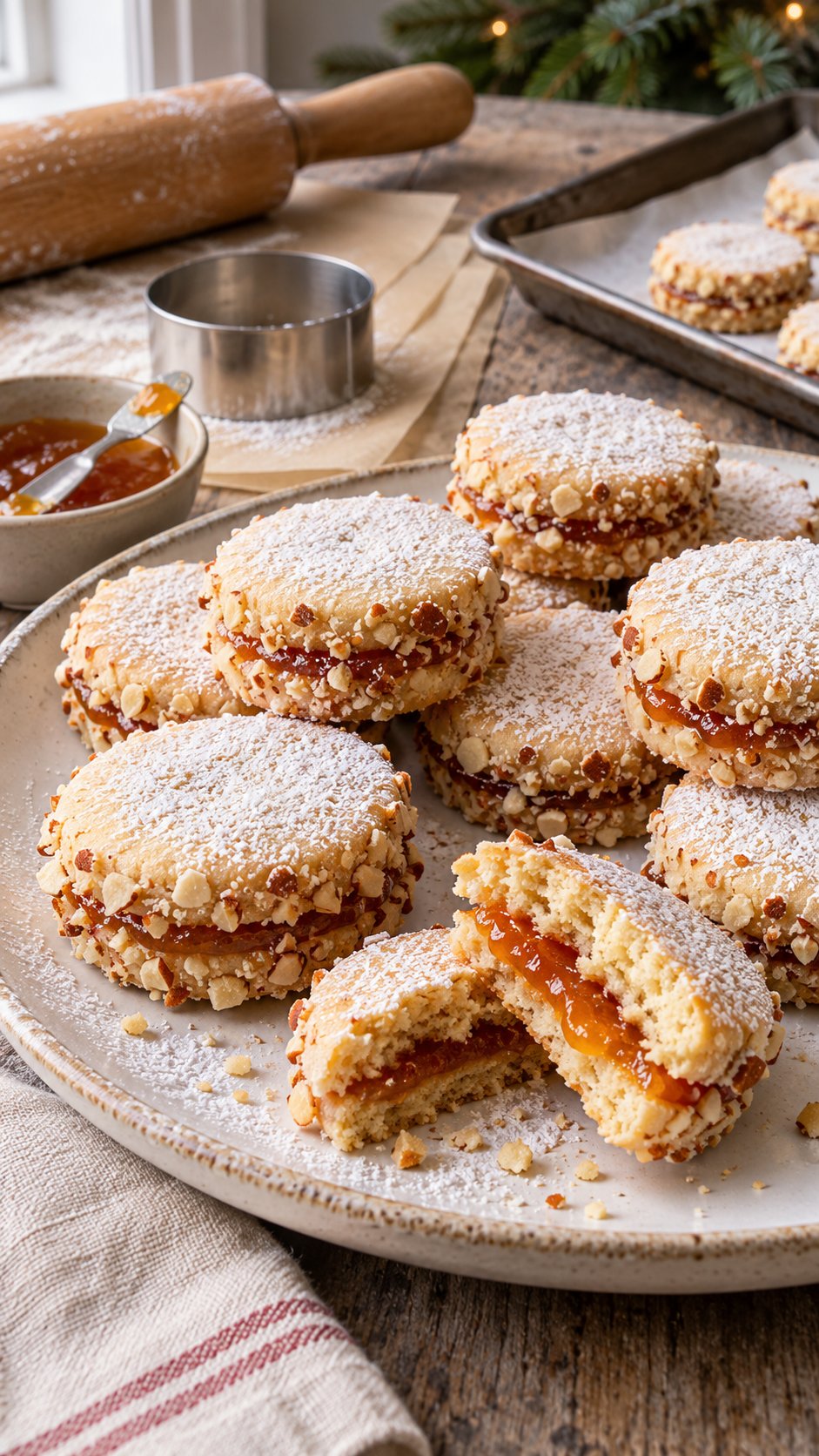 Almond Apricot Sandwich Cookies