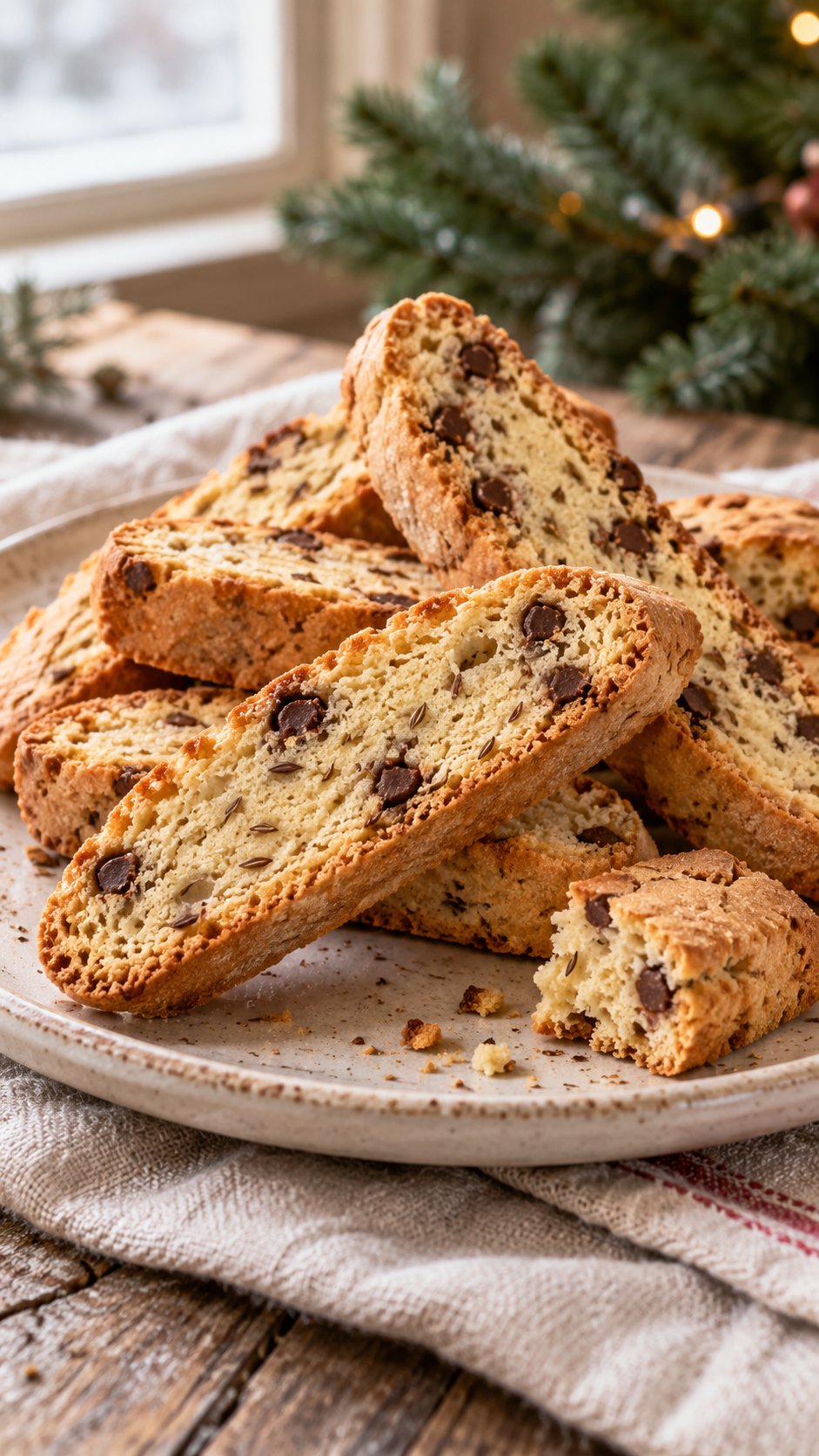 Anise Chocolate Chip Biscotti