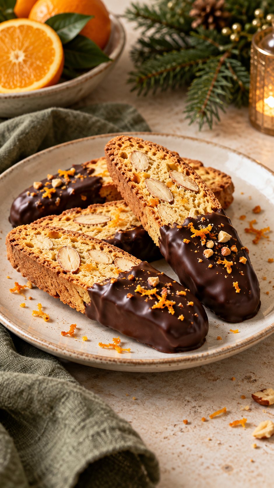 Chocolate-Dipped Orange Biscotti