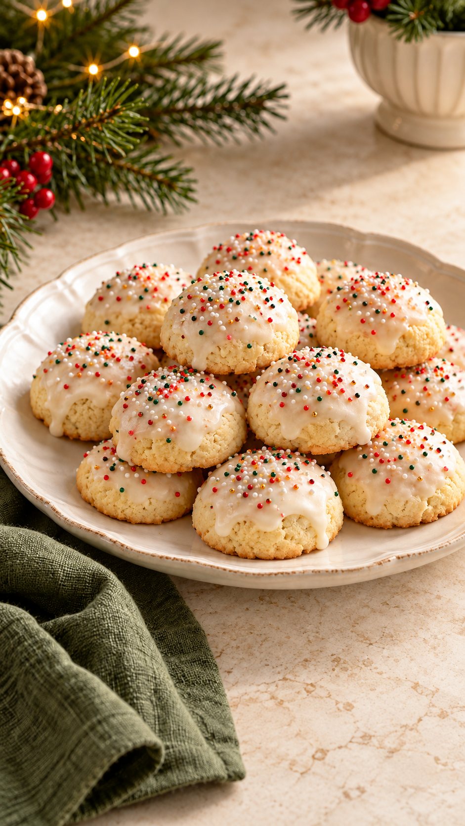 Tender little cookies with anise extract and a thin sugar glaze.