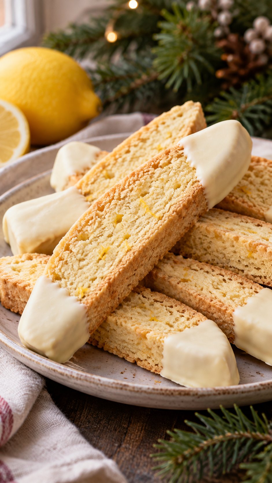 Lemon White Chocolate Biscotti