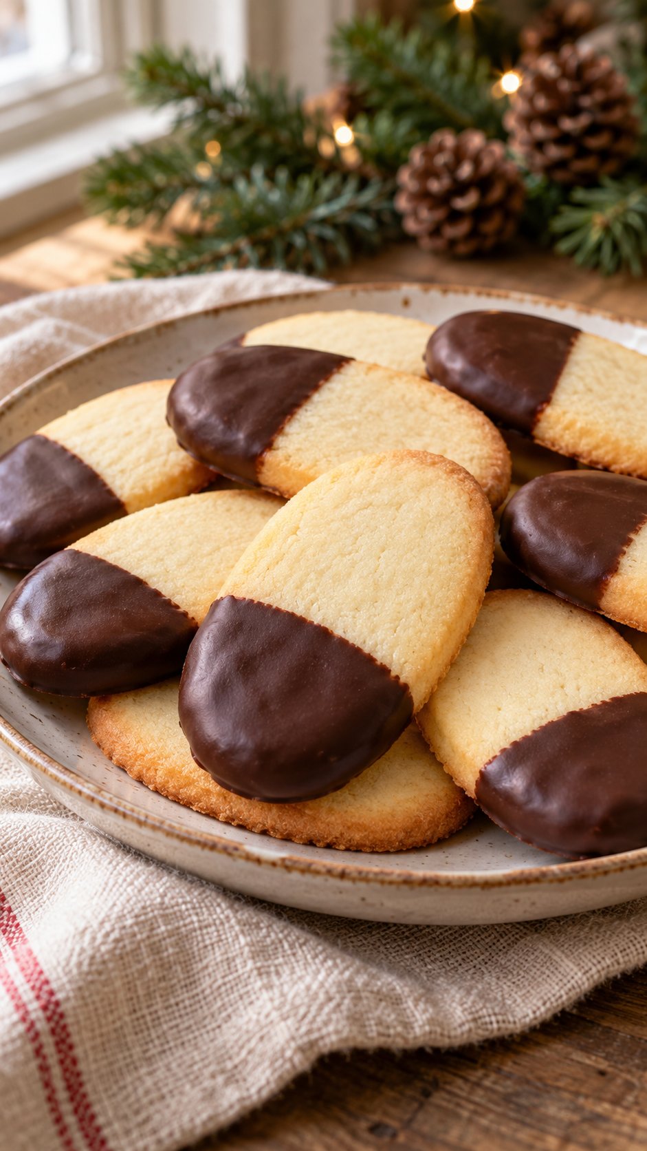 Chocolate-Dipped Vanilla Frollini